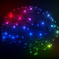 Circuit board computer brain Vector illustration N68
