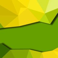 abstract yellow 3D triangle pattern with green background N2