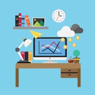 Flat Design Concept Business Finance and Office Icons Vectors N2