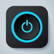 Black rounded square icon with power button