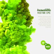 Incredible vector green ink in water