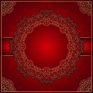 Elegant red background with gold ornament N2