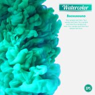 Turquoise swirling ink in water