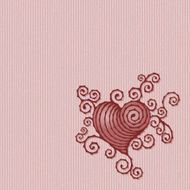 Heart with curls on striped background N2