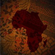 abstract Africa map with traditional pattern background N6