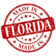 made in Florida red round grunge isolated stamp