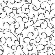seamless abstract black floral background isolated N6