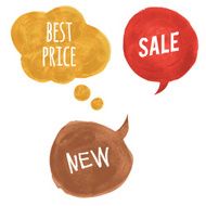 vector watercolor speech bubbles collection N2