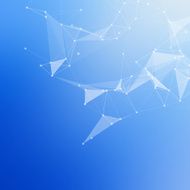 Abstract low poly blue bright technology vector background N3