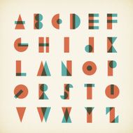 vintage alphabet typography font on textured paper