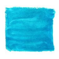 Watercolor blue square paint stain