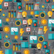 Seamless pattern with power icons in flat design style N3