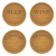 set wooden barrel vector illustration