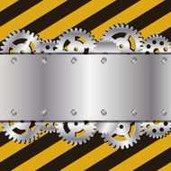 Metal frame on striped construction background vector illustration EPS10