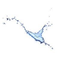 Blue water splash isolated on white N28
