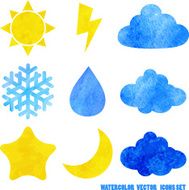 Watercolor weather icons N3