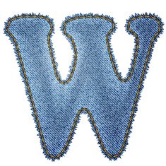 Jeans alphabet Denim letter W