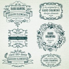 hand-sketched vintage frames N13