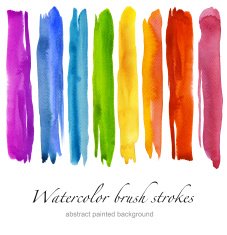 set of colorful watercolor brush strokes N5