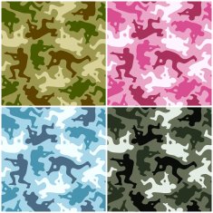 Camouflage set Spots in the shape of men with weapons N2