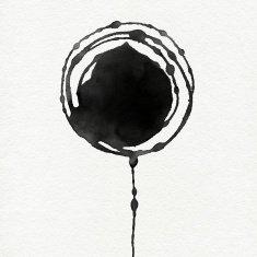 Dripping Ink Circle Composition