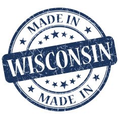 made in Wisconsin blue round grunge isolated stamp