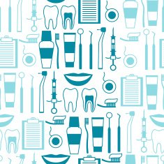Medical seamless pattern with dental equipment icons N4