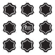 Grunge abstract textured vector badges N3