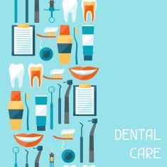 Medical seamless pattern with dental equipment icons N5