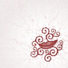 Smiling lips on striped background