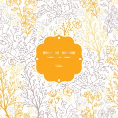 Magical floral frame seamless pattern background