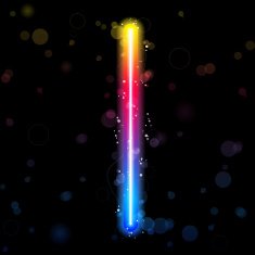 Alphabet Rainbow Lights Glitter with Sparkles N16