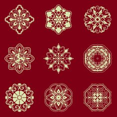 Flower patterns-Chinese traditional decorative elements N2