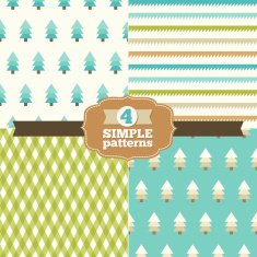 Simple patterns in one palette (green cyan gold beige white)