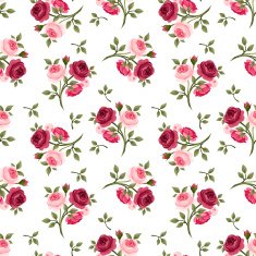 Seamless pattern with red and pink roses Vector illustration N3