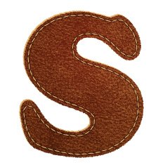 Leather textured letter S