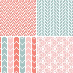 Set of four gray pink geometric patterns and backgrounds N2