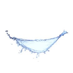 Blue water splash isolated on white N22