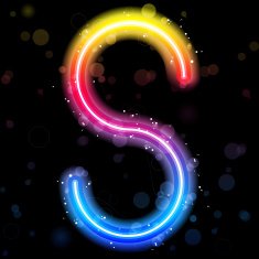 Alphabet Rainbow Lights Glitter with Sparkles N17