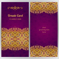 Vintage ornate cards in oriental style N76