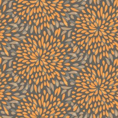 Seamless splattered fireworks pattern in orange and grey