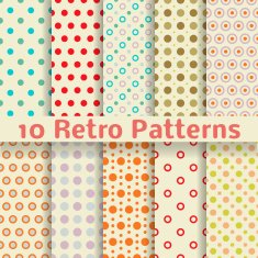 Retro dot vector seamless patterns (tiling) N2