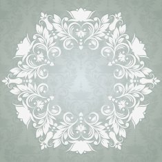 Circle lace of flowers Design frame