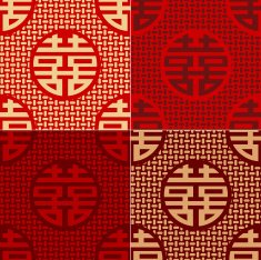 seamless chinese character "xi" (happiness) pattern