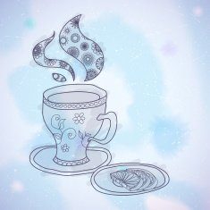 Watercolor teacup N3