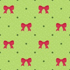 Green seamless pattern with red bows N2