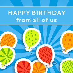 Happy birthday postcard with balloons N2