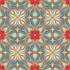 Pattern with red flowers N2