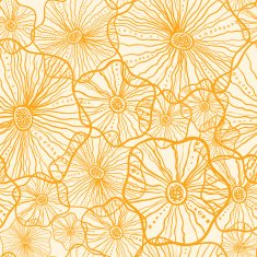 Yellow floral shapes seamless pattern background N2