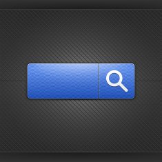Blue icon with white loupe sign web internet button